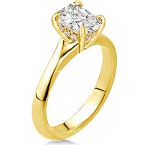 White Sapphire Cushion Cut Solitaire Ring